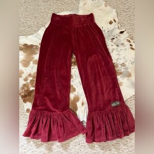 Matilda Jane Women Red Velvet Velour Flared Bottoms